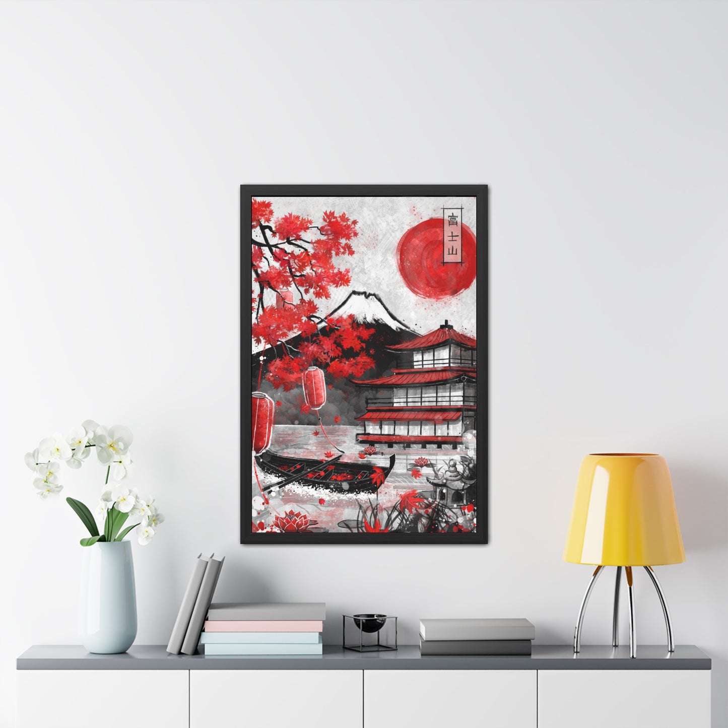 Framed Poster - Fujii Mountain Temple Japanese Collection