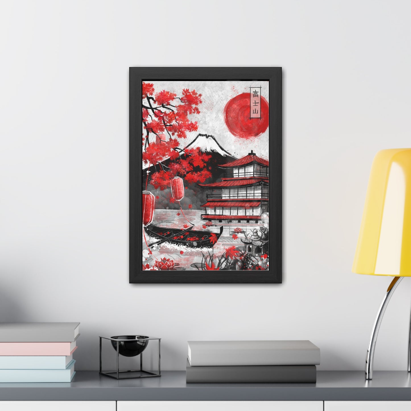 Framed Poster - Fujii Mountain Temple Japanese Collection