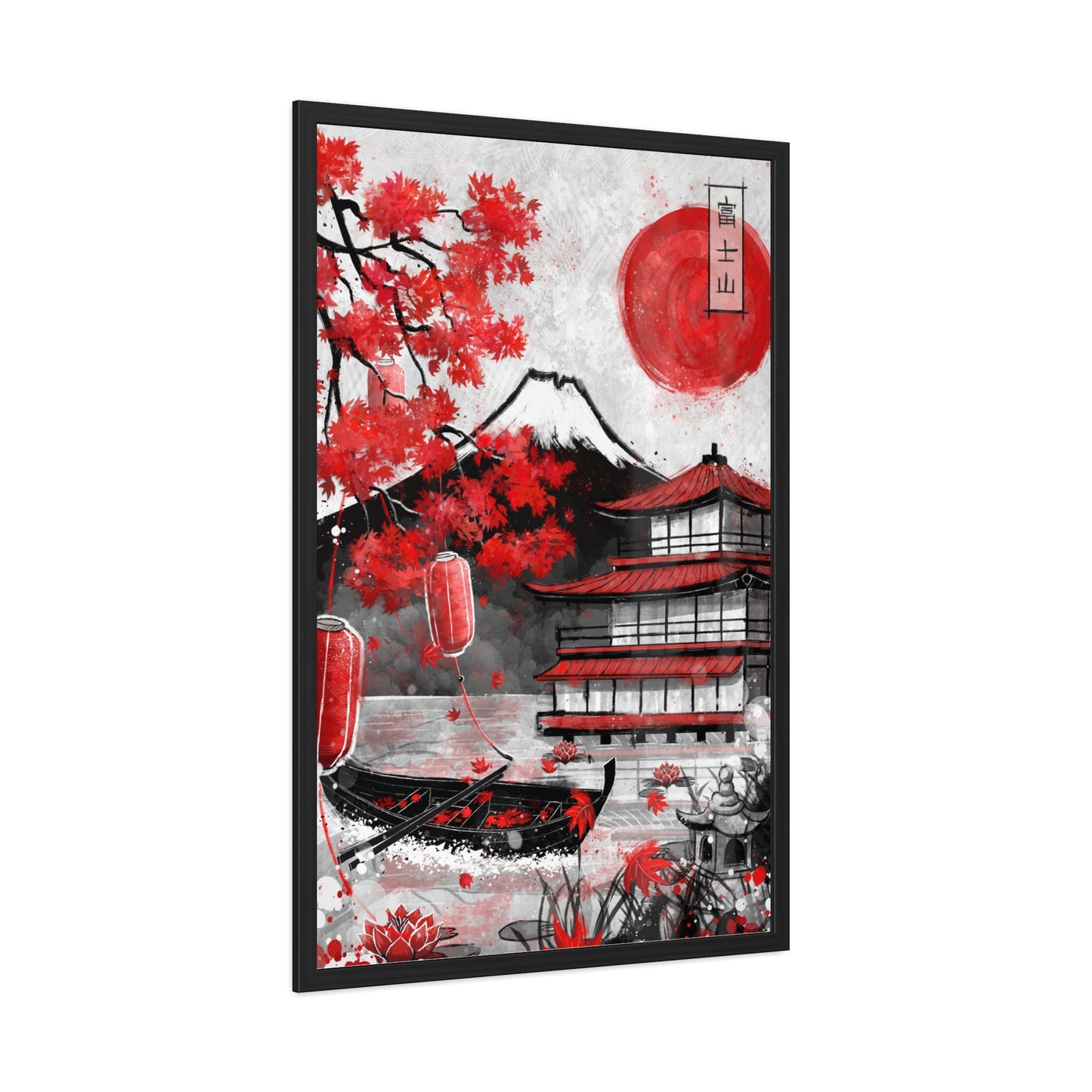 Framed Poster - Fujii Mountain Temple Japanese Collection
