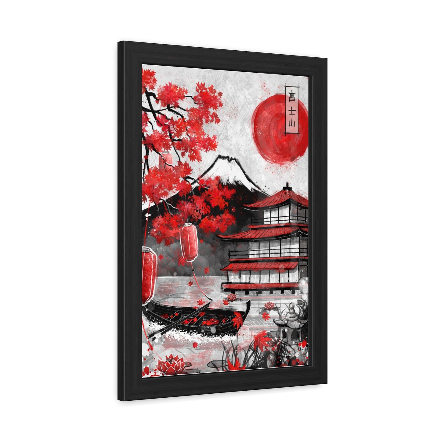 Framed Poster - Fujii Mountain Temple Japanese Collection