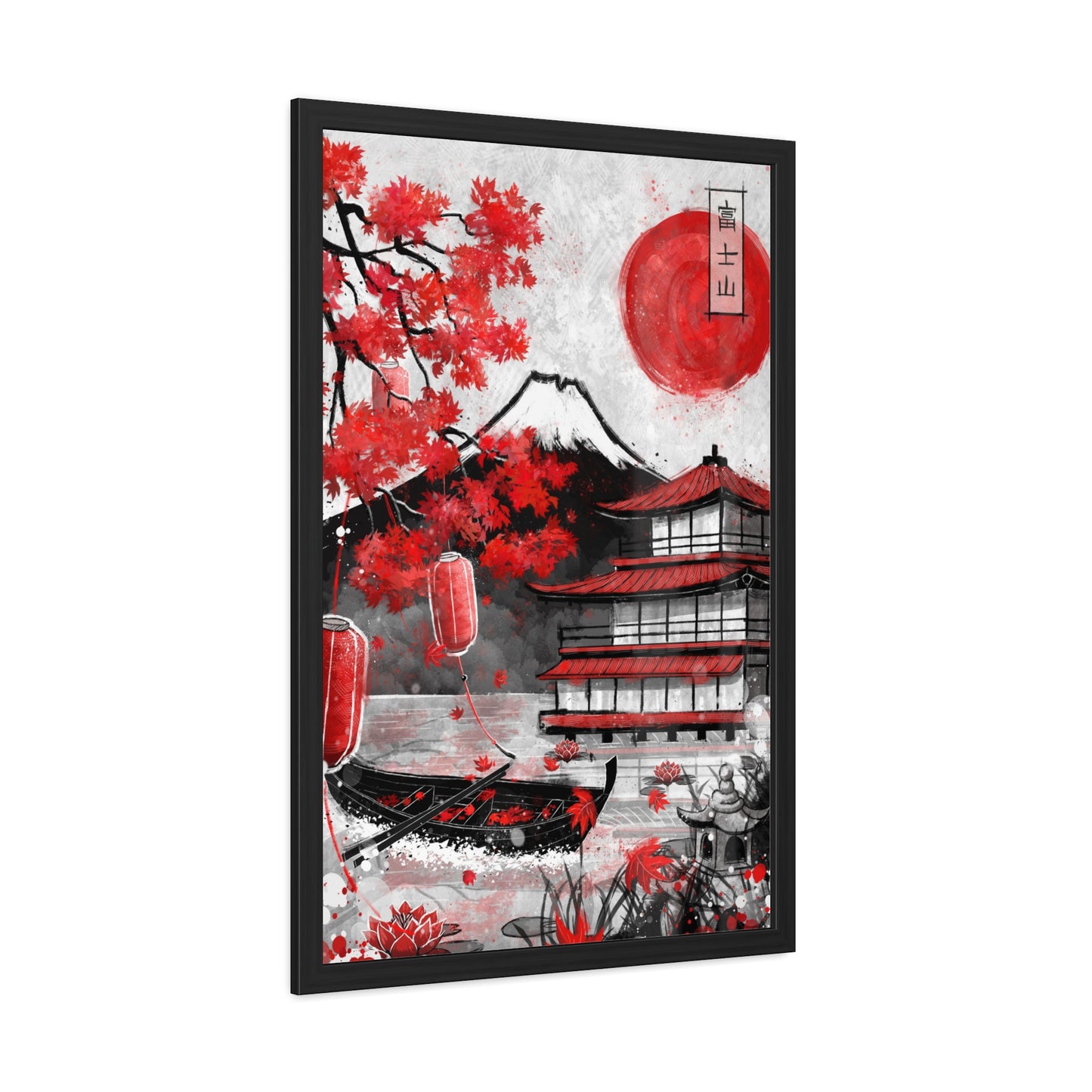 Framed Poster - Fujii Mountain Temple Japanese Collection