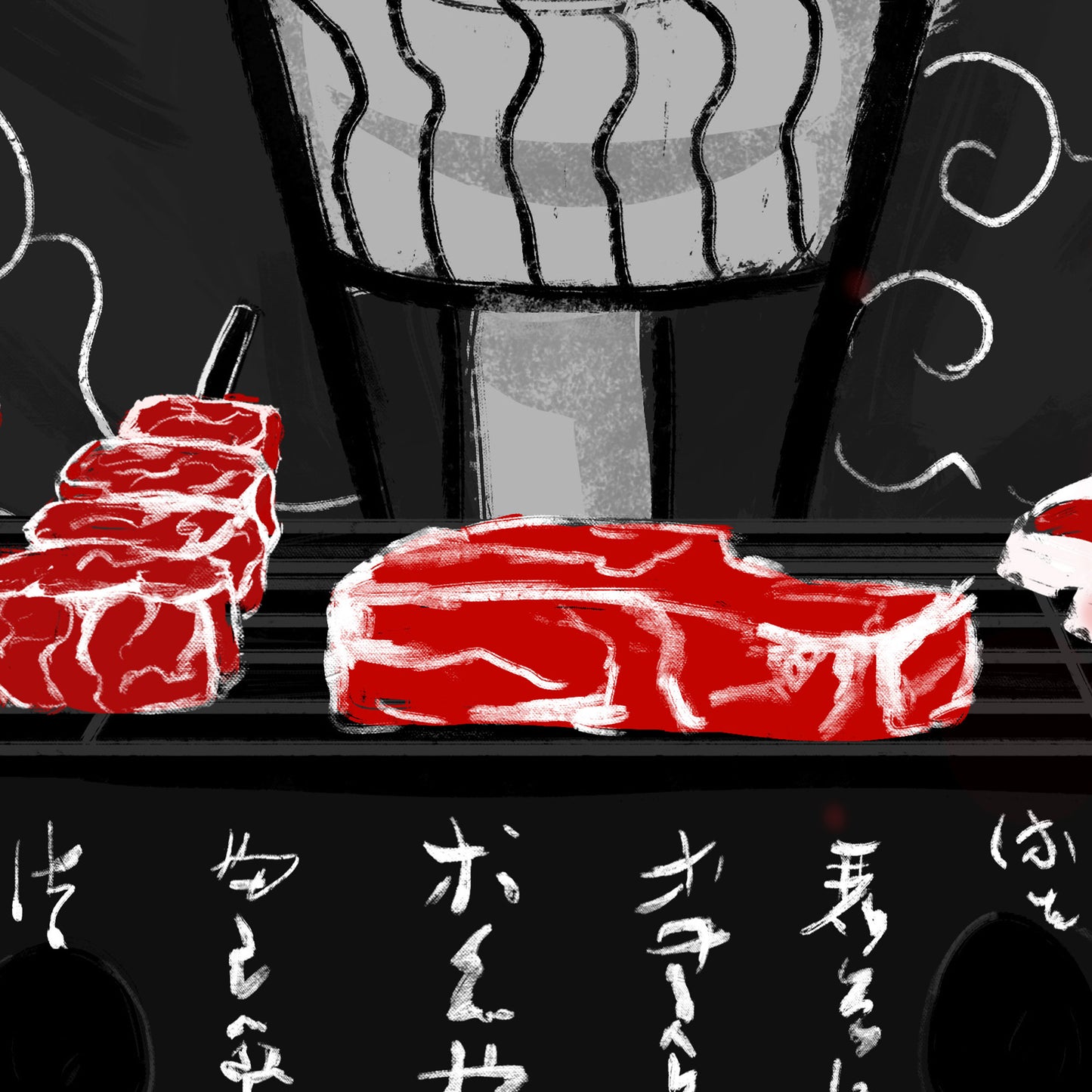 Neko no Yakiniku - Japanese Fine Art Print