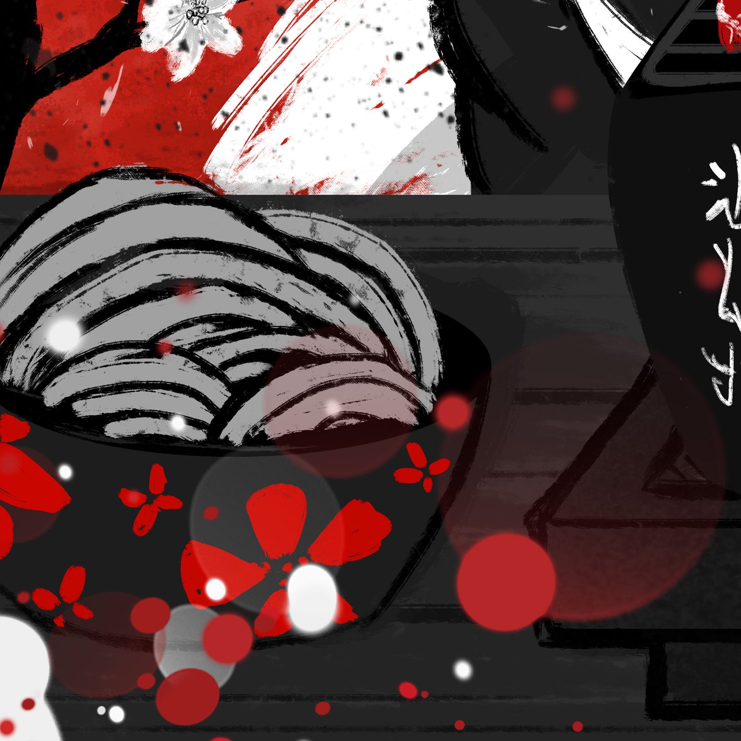 Neko no Yakiniku - Watercolor Print