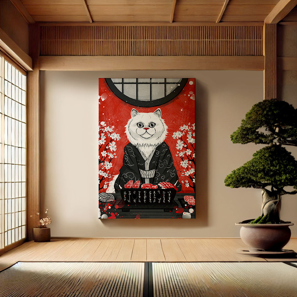 Neko no Yakiniku - Matte Canvas, Stretched, 0.75"