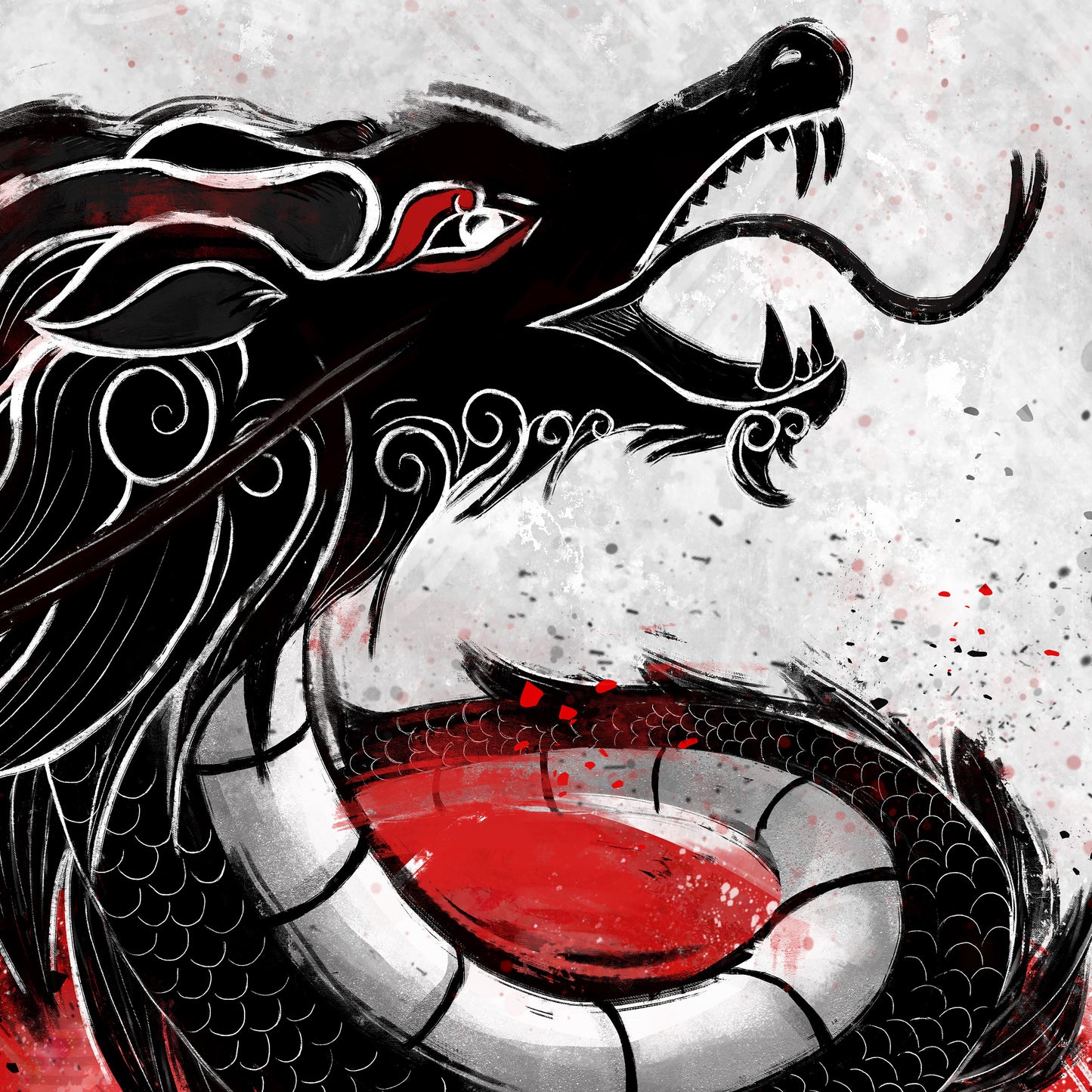 Dragon's Embrace of the Sun - Japanese Fine Art Print