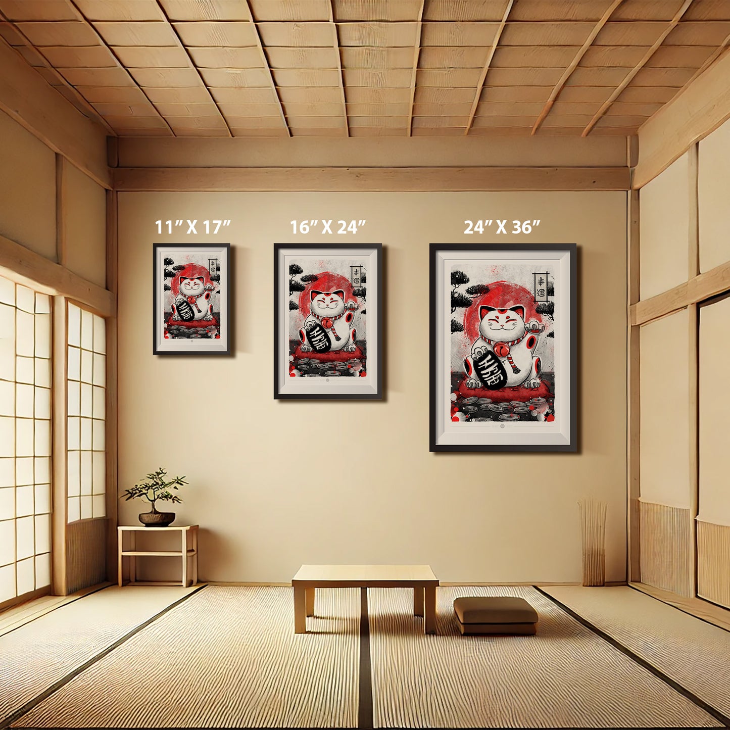 Maneki-Neko’s Blessing - Watercolor Print