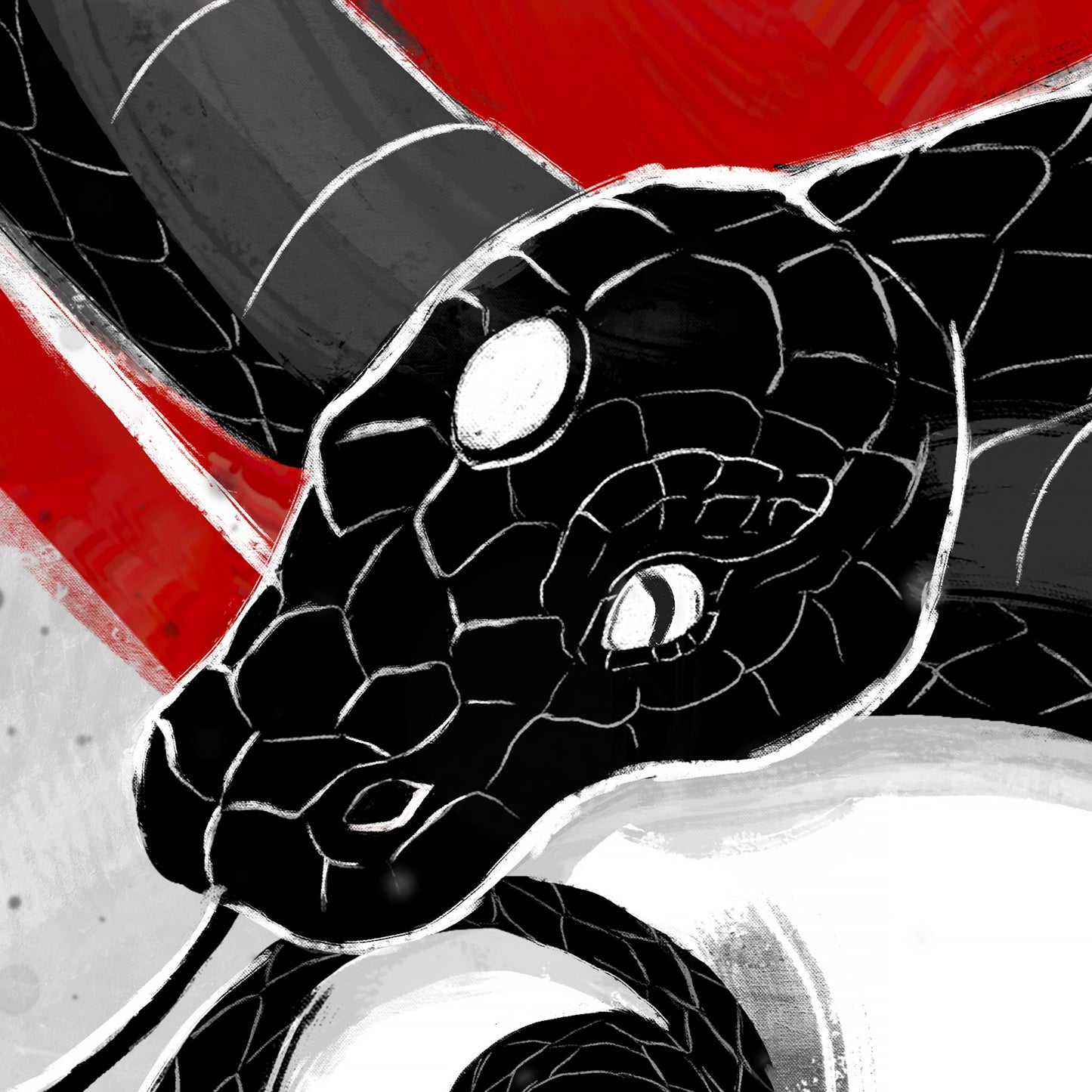 Balance Yin Yang Snake - Japanese Fine Art Print