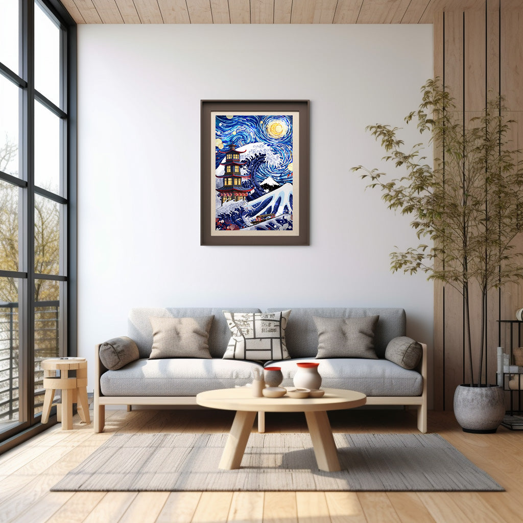 The Starry Wave Temple - Japanese Fine Art Print