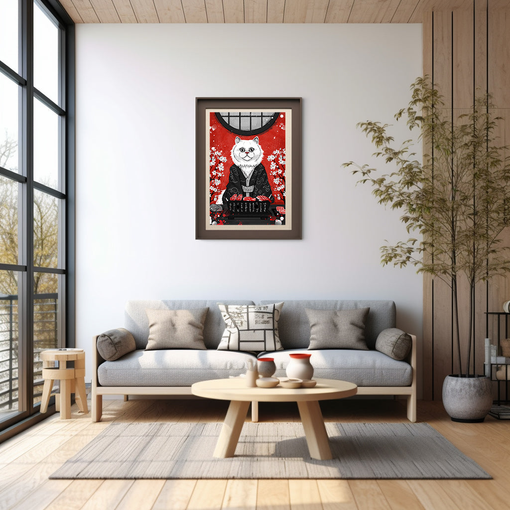 Neko no Yakiniku - Japanese Fine Art Print