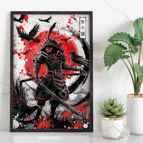 Raven Bushido Samurai - Art Print