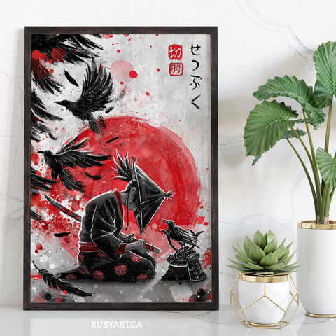 Ravens Spirits Samurai - Art Print