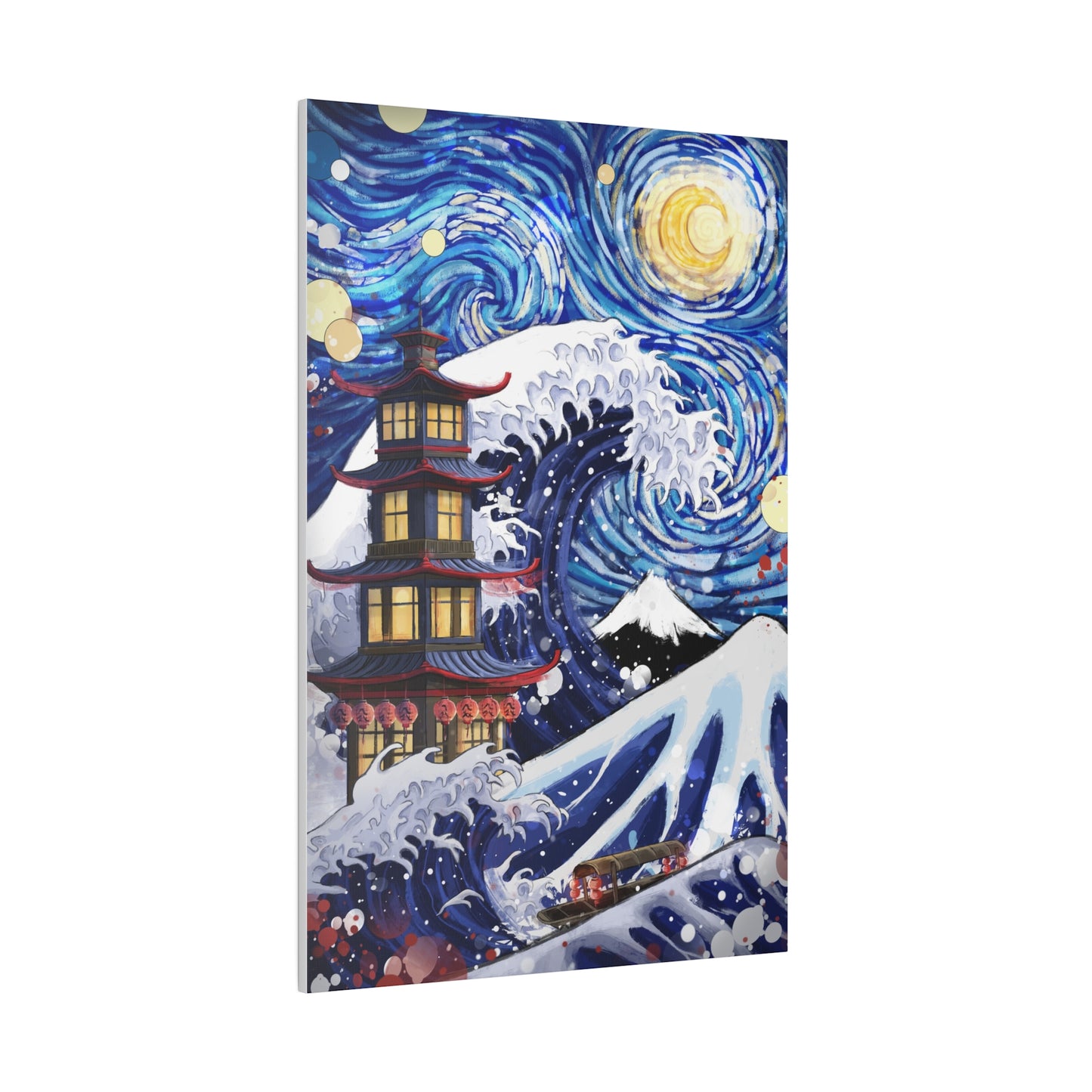 The Starry Wave Temple - Matte Canvas, Stretched, 0.75"