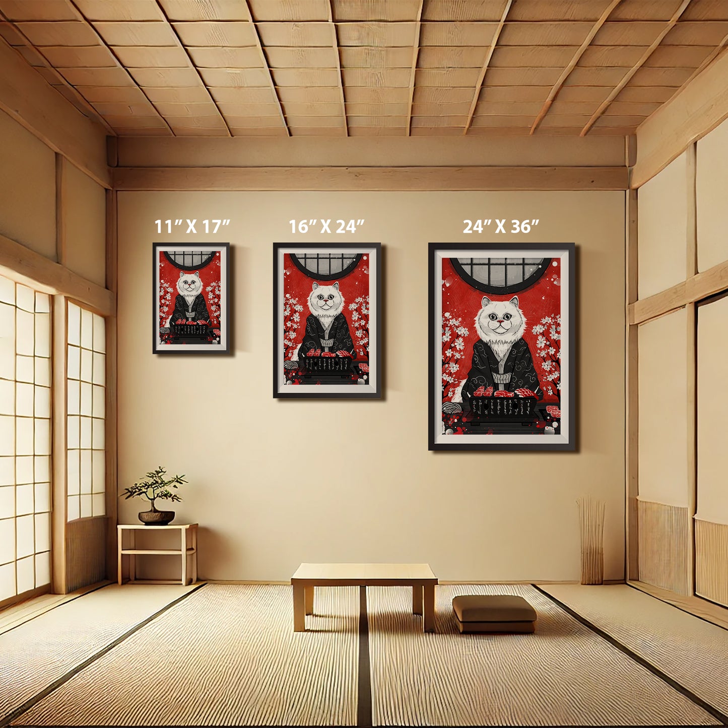 Neko no Yakiniku - Watercolor Print