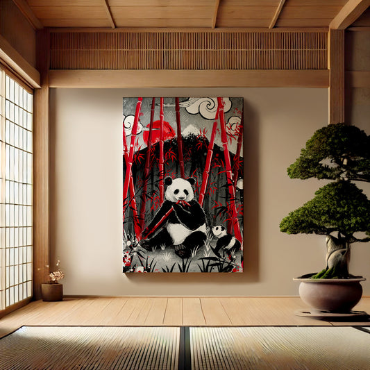 Dawn of the Bamboo Guardians - Matte Canvas, Stretched, 0.75"