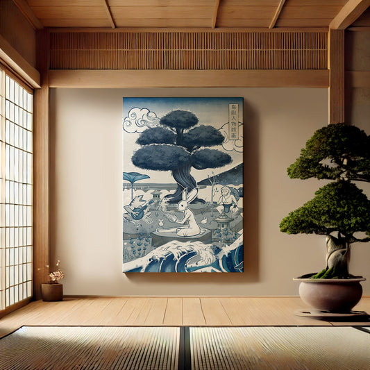 Choju-Giga Under the Sacred Tree - Matte Canvas, Stretched, 0.75"