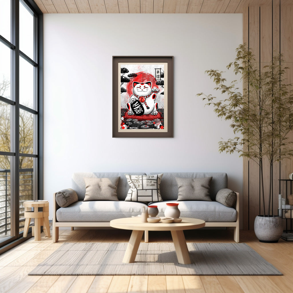 Maneki-Neko’s Blessing - Japanese Fine Art Print