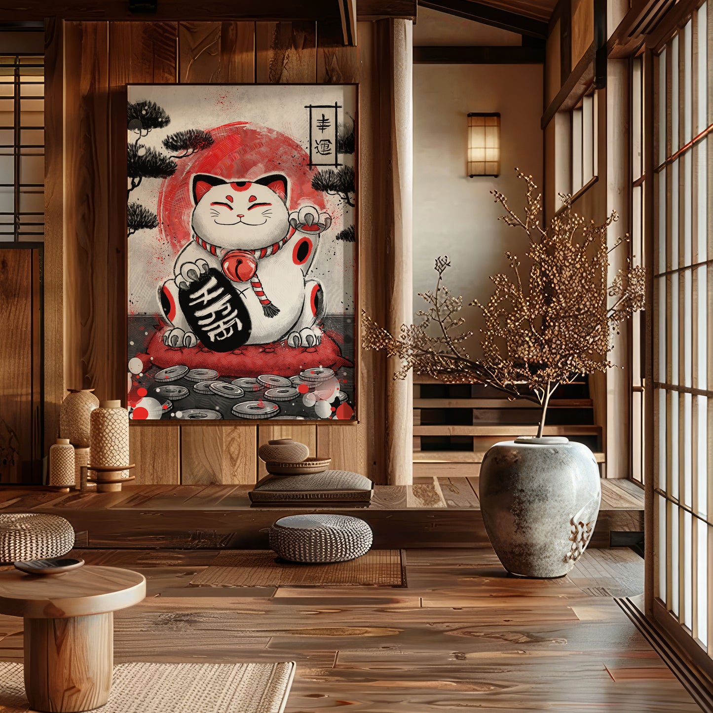 Maneki-Neko’s Blessing - Japanese Fine Art Print