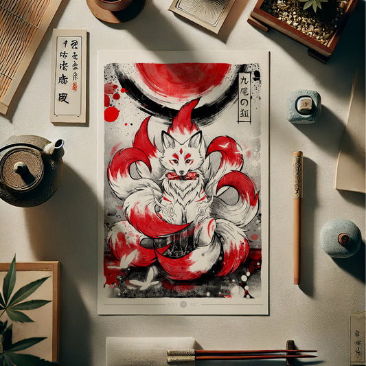 Spirit of the Nine Tails - Watercolor Print