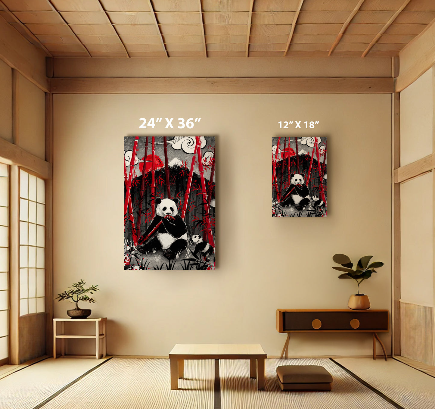 Dawn of the Bamboo Guardians - Matte Canvas, Stretched, 0.75"