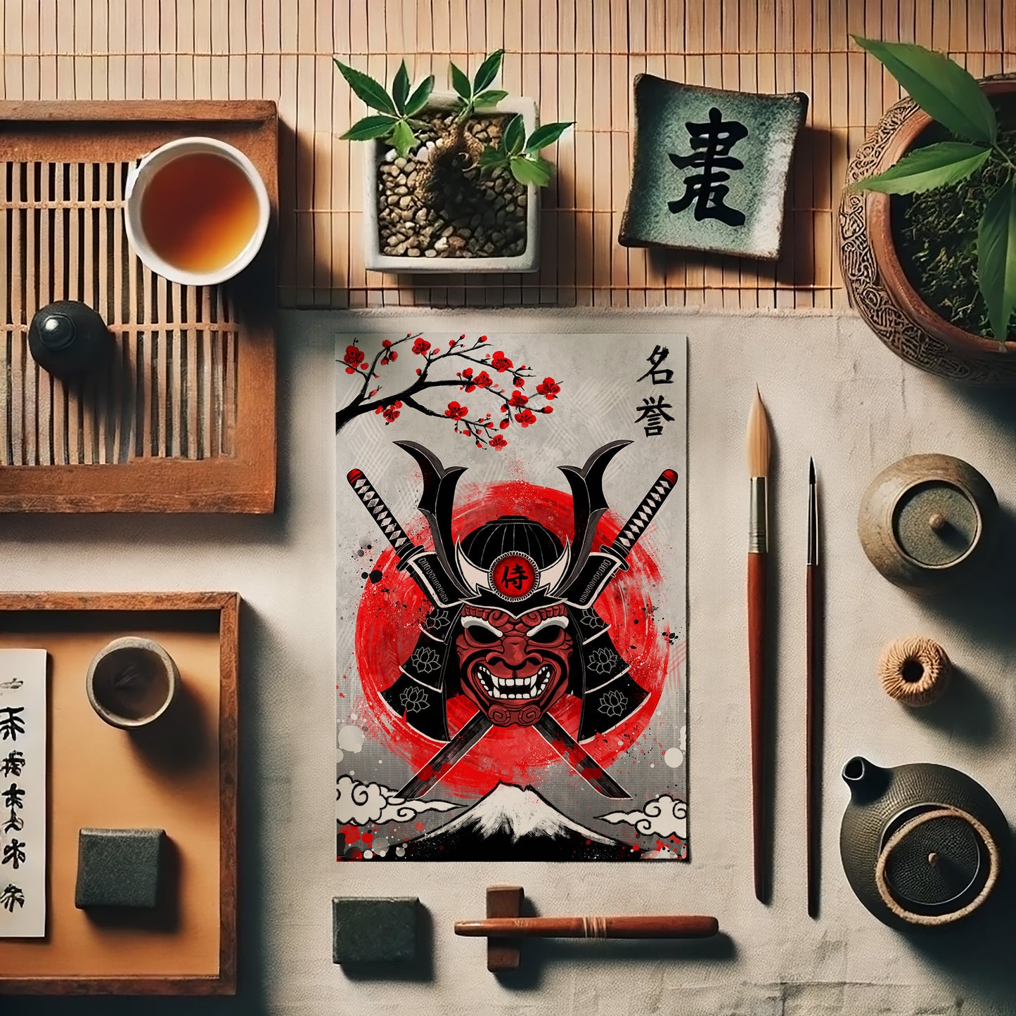 Guardian of the Twin Blades - Japanese Fine Art Print