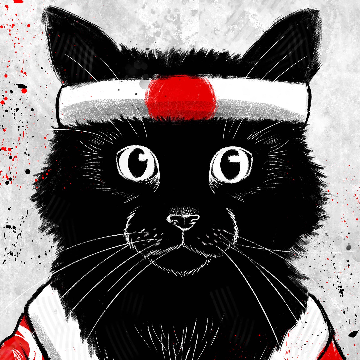 Sushi Cat in Silk - Japanese Fine Art Print