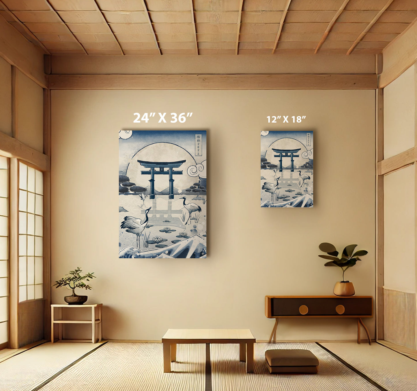 Dawn Chorus at the Torii - Matte Canvas, Stretched, 0.75"