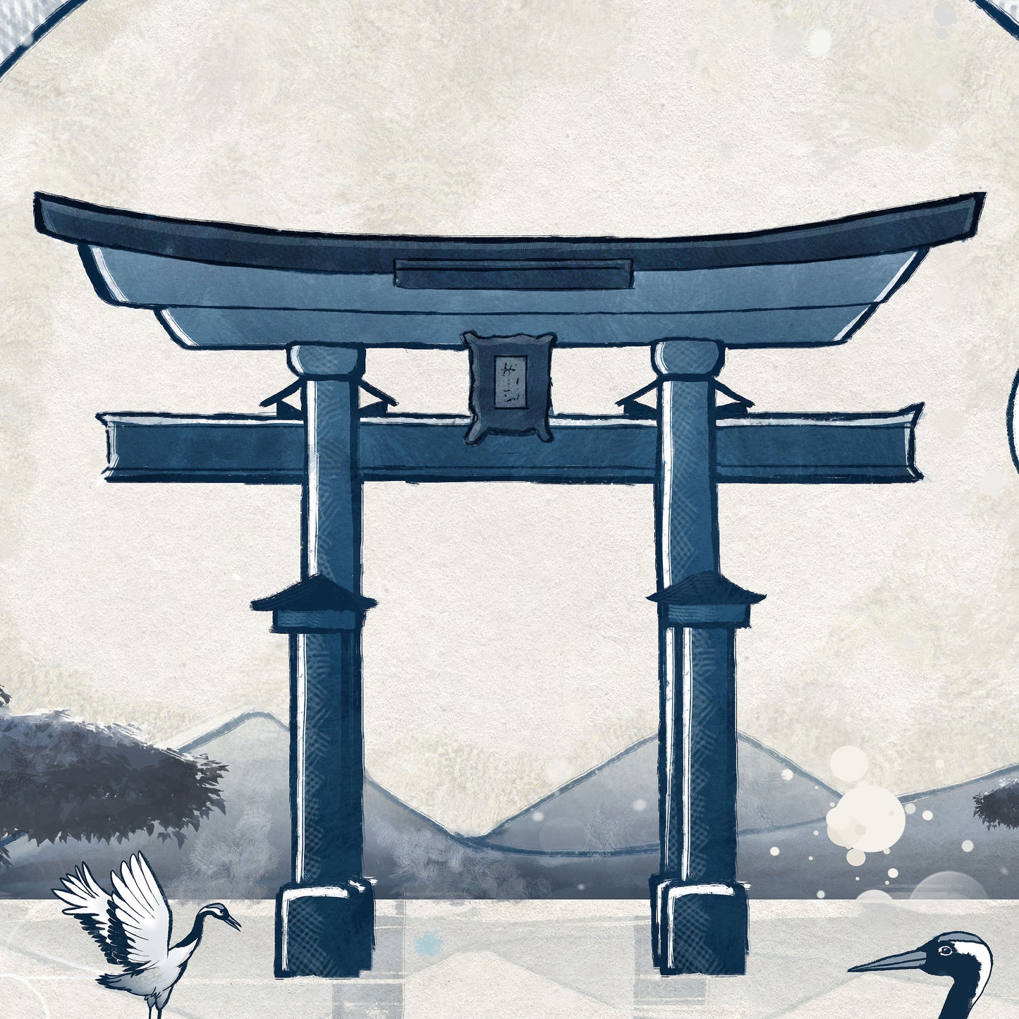 Dawn Chorus at the Torii - Japanese Fine Art Print