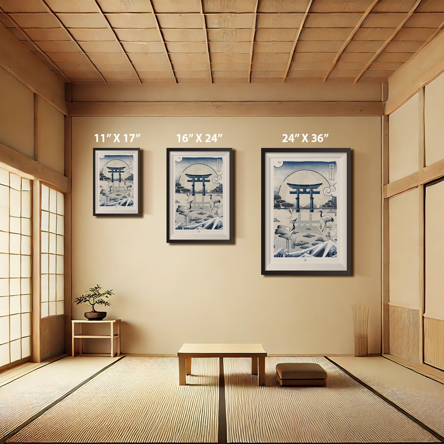 Dawn Chorus at the Torii - Watercolor Print