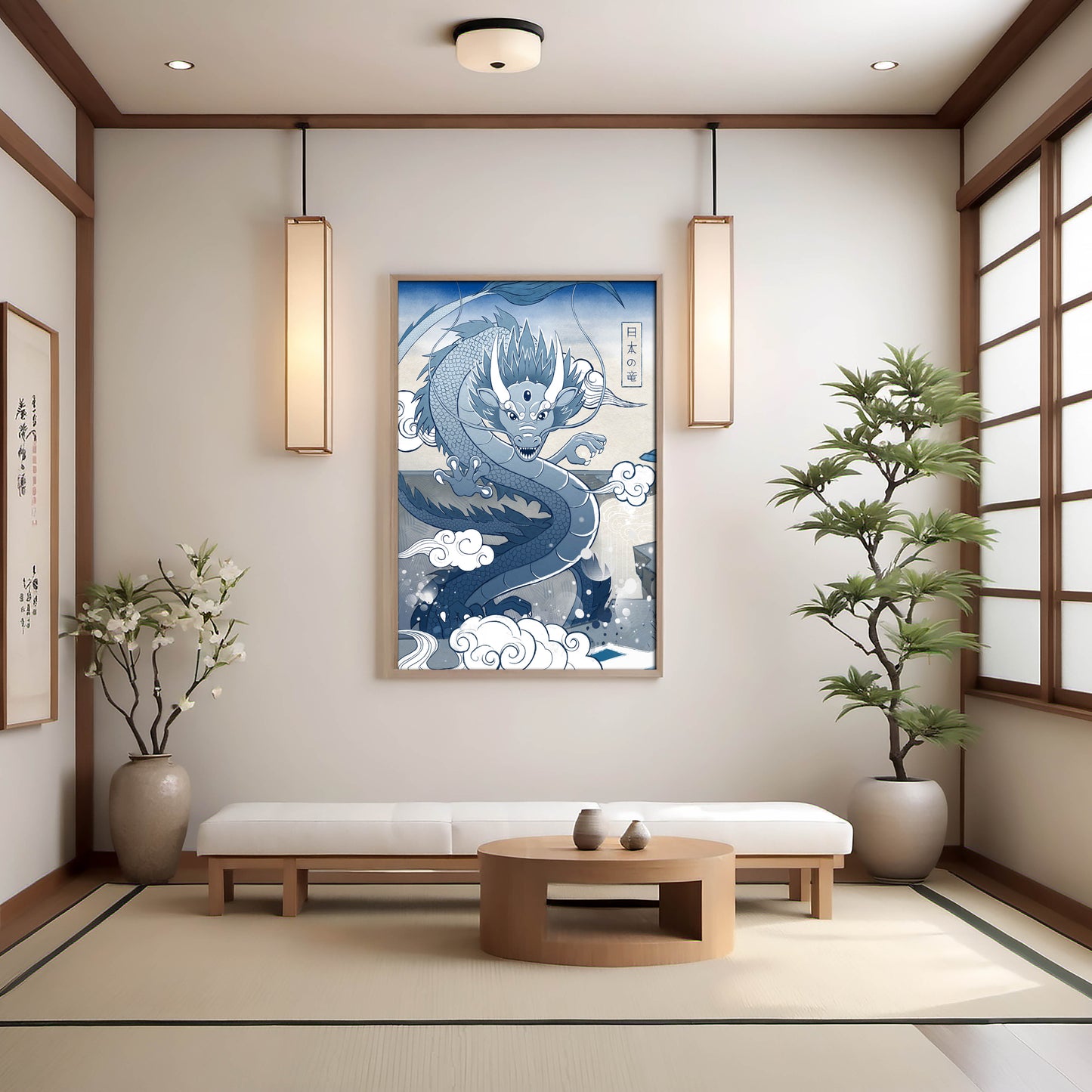 Waterfall’s Celestial Guardian - Japanese Fine Art Print