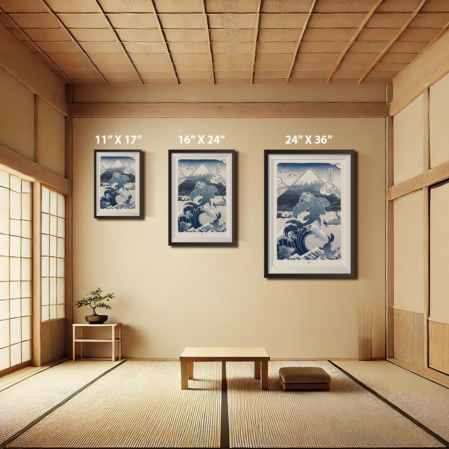 Ocean’s Dance with Fuji - Watercolor Print