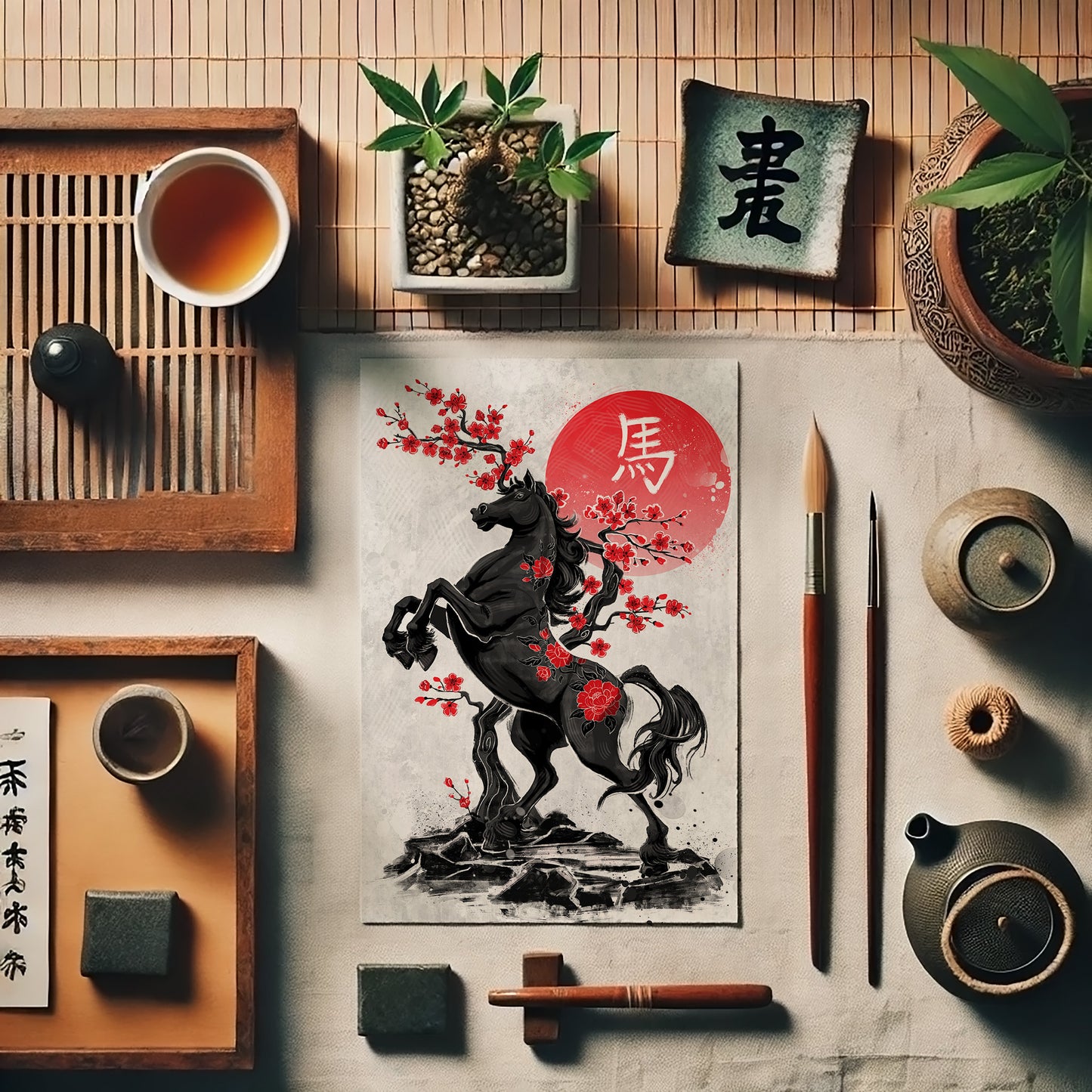Fire Horse - Japanese Fine Art Print