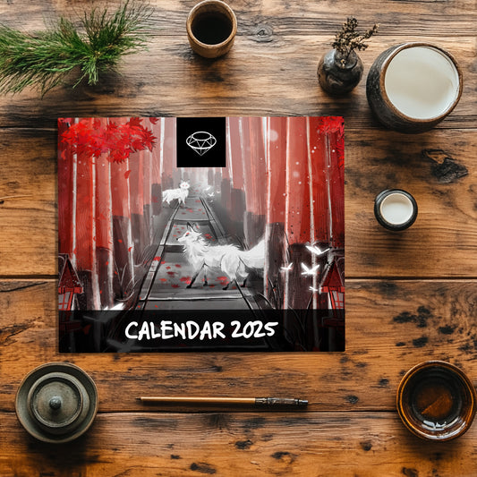 Japanese Wall Calendar 2025 - Minimalist Pure Aesthetic Artwork