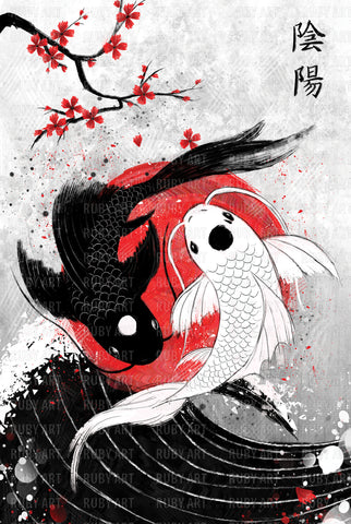Japan Koi Fish - Metal Print