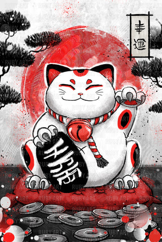 Japan - Lucky Cat - Metal Print