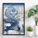 Japan Blue - Dragon Art Print