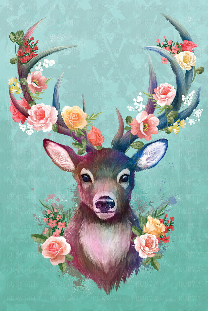 Spring Collection - Deer - Metal Print – Ruby Art